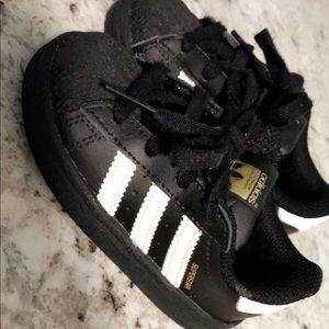 Adidas Superstar Black Toddler Sneakers